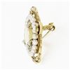 Image 6 : Antique Art Nouveau Handmade 14k Gold GIA Citrine & Seed Pearl Etched Pin Brooch