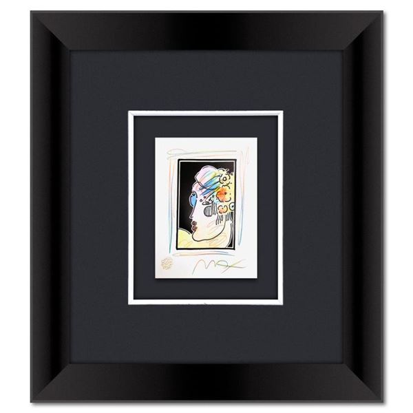 Lady with Profile and Flowers III by Peter Max