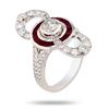 Image 3 : 0.70 ctw Diamond and 1.36 ctw Ruby Platinum Ring (1.70 ctw Diamonds)