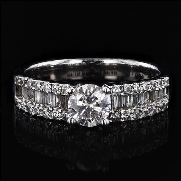 0.53 ctw CENTER Diamond 14K White Gold Ring (1.05 ctw Diamonds)