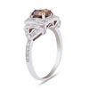 Image 3 : 1.25 ctw Fancy Dark Brown SI3 CLARITY CENTER Diamond Platinum Ring (1.78 ctw Dia