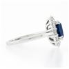 Image 5 : NEW 18k White Gold 3.39 ctw SSEF Oval Sapphire & Diamond Halo Engagement Ring