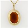 Image 5 : Antique 14K Gold Carved Carnelian Cameo Hand Engraved Frame Pendant 20" Necklace