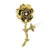 Image 1 : Antique 14k Gold Diamond Baroque River Pearl Detailed Textured Rose Brooch Pin