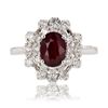 Image 1 : 1.33 ctw UNHEATED Ruby and 0.63 ctw Diamond Platinum Ring (GIA CERTIFIED)
