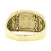 Image 7 : Mens 14K Gold .35 ctw Inlaid Black Onyx w/ Diamond Channel Polished Wide Band Ri