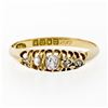 Image 4 : Antique Victorian 18K Gold 0.32 ctw Cushion Old Mine & Rose Cut Diamond Band Rin