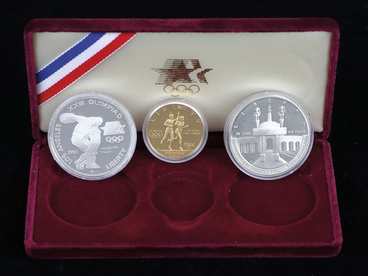 1984 Olympic Proof Silver and Gold Coin Set (Lot 2 - A Single-Owner ... Olympic coin set 1984
