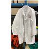Image 2 : BIN OF WHITE BRANDED 'PREMIUM UNIFORMS' SMOCKS IN ASSORTED SIZES * BIN INCLUDED *