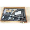 Image 2 : MITUTOYO DIGIMATIC MICROMETERS IN A WOODEN TRANSPORT CASE * ONE MISSING *, IGAGING DIGITAL