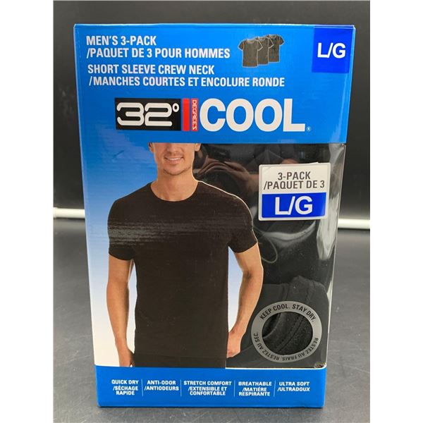 32degree Cool Men's 3pk Short Sleeve Crew Neck Shirts (L)