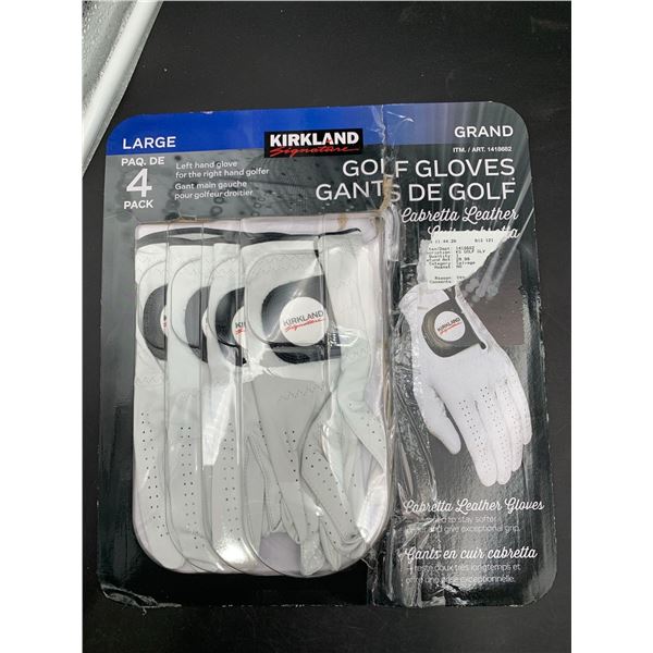 Kirkland Golf Gloves 4pk (L) Right Hand Golfer