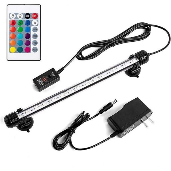 iKefe 11" Color Changing LED Fish Tank Aquarium Submersible Light with Remote/Colored Aquarium LED T