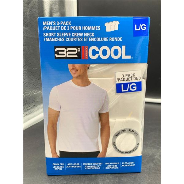 32degree Cool Men's 3pk Short Sleeve Crew Neck (L)