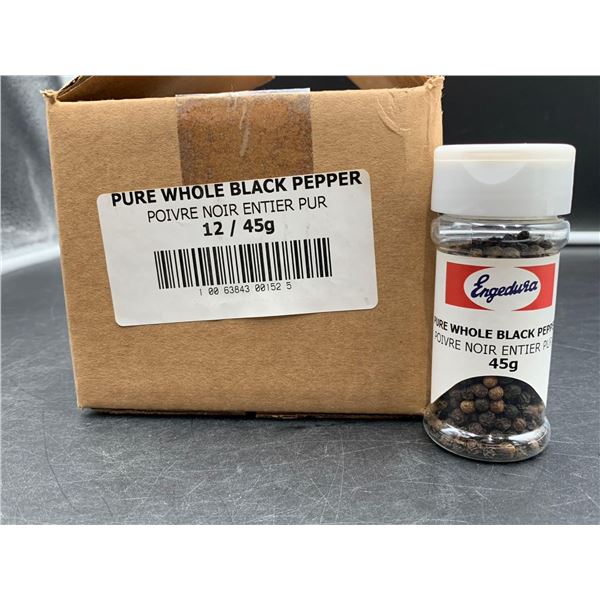 Engedura Pure Whole Black Pepper (12 x 45g)