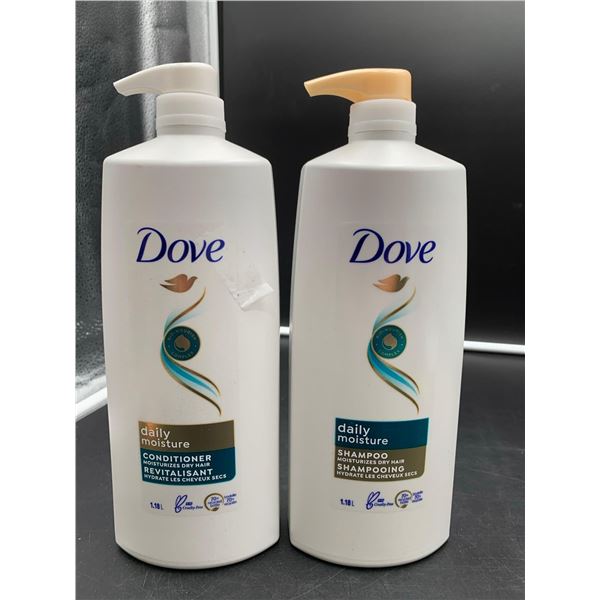 Dove Daily Moisture Shampoo for Dry Hair and Conditioner (2 x 1.18L)