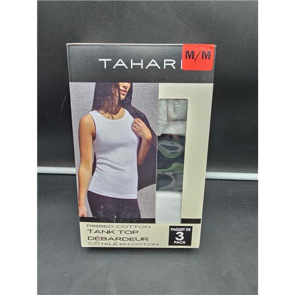Tahari Tank Top (M) 3pk grey, white, black
