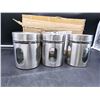 Image 2 : Home Basics Glass Canister with Stainless (2.9in x 4.7in) 3pk