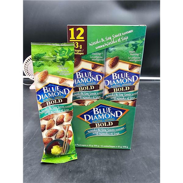 Blue Diamond Bold Almonds-Wasabi & Soy Sauce Flavoured (12 x 43g)