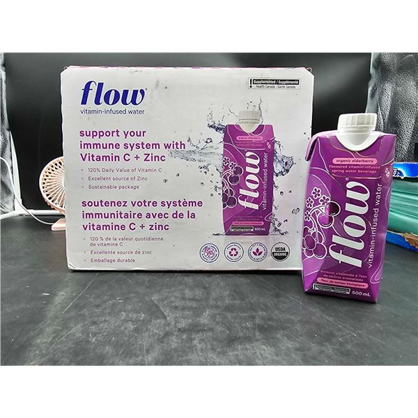 Flow Organic Elderberry Flavoured Spring Water Beverage (12 x 500ml)