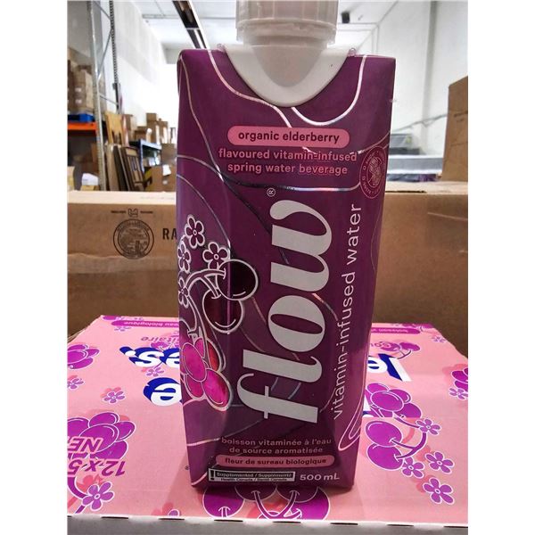 Flow Organic Elderberry Flavored Vitamin Water Beverage 12x500ml