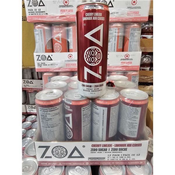 ZOA Zero Sugar Cherry Limeade Energy Drink 12x355ml