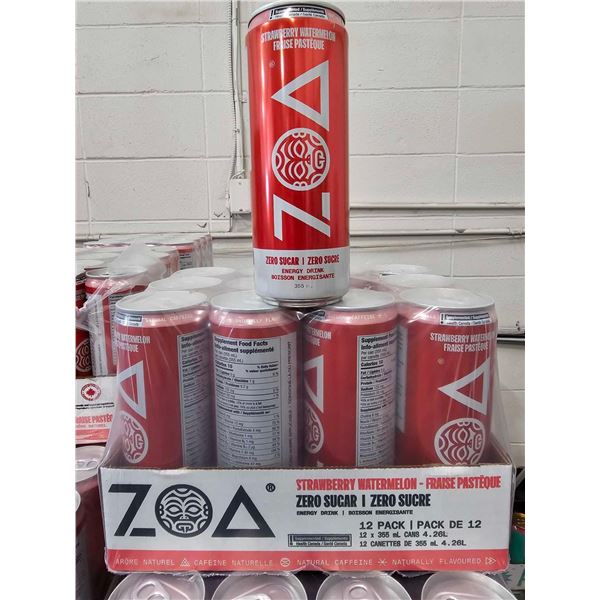 ZOA Zero Sugar Strawberry Watermelon Energy Drink 12x355ml