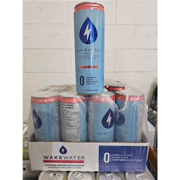 Wake Water Grapefruit Caffeinated Sparkling Water Beverage 12x355ml