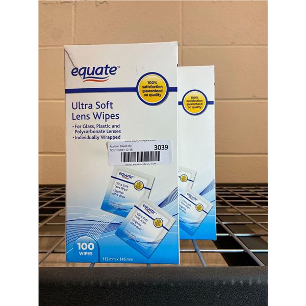 Equate ultra soft lens wipes, 2 x 100 wipes