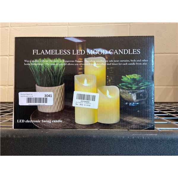 Flameless LED mood candles, pack of 3