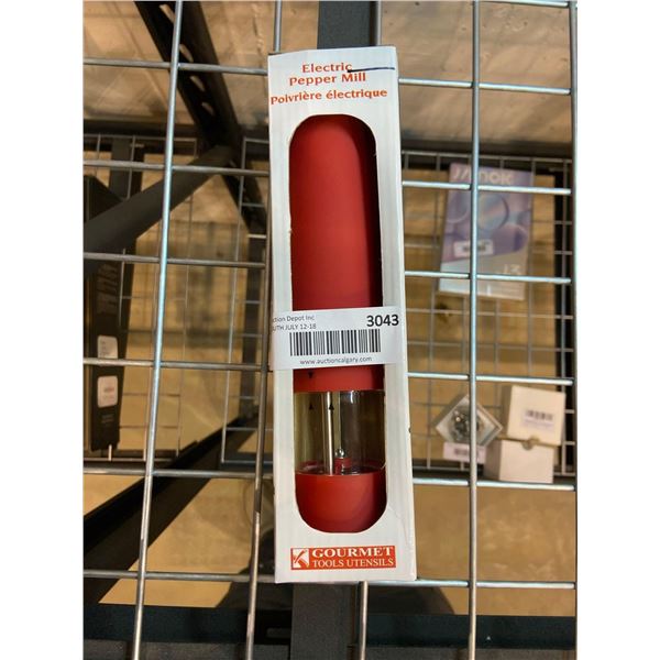 Gourmet tools utensils electric pepper mill, red in colour