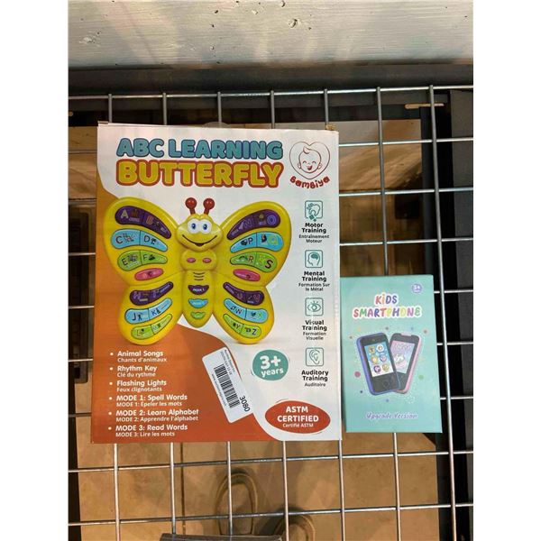 Combo lot of ABC learning butterfly childrens toy, and kids smart phone cell phone toy
