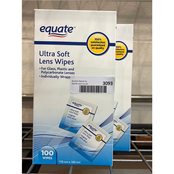 Equate ultra soft lens wipes, 2 x 100 wipes