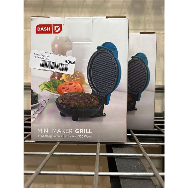 Dash mini maker indoor non stick grill, lot of 2