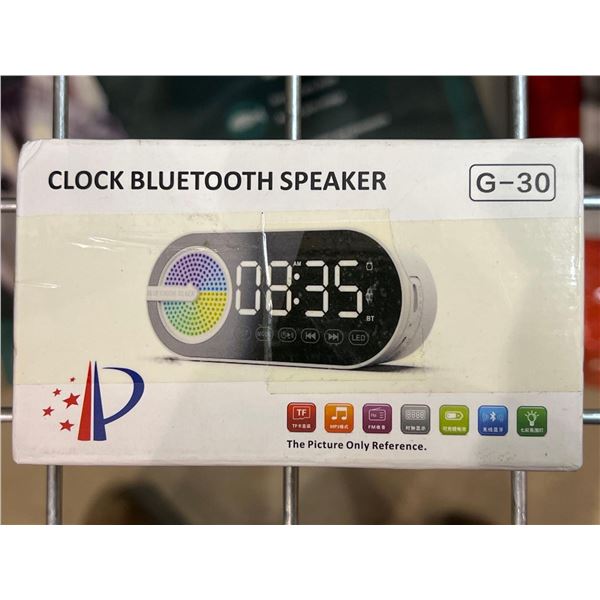 Digital alarm clock with bluetooth speaker