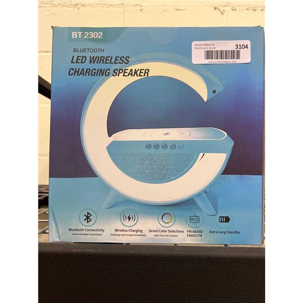 Bluetooth speaker with LED lighting and phone charging pad