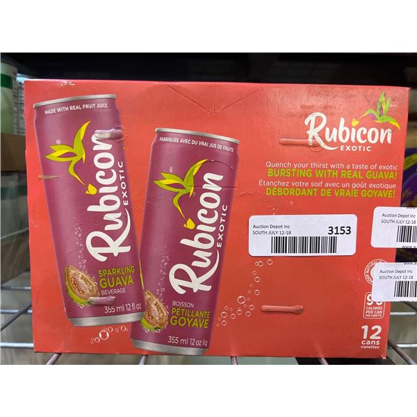 Rubicon Exotic Sparkling Guava beverage made with real fruit juice 12 x 355ml