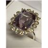 Image 2 : Natural Amethyst Emerald Cut5.77 Carat Solitaire Cluster Ring includes appraisal certificate valued