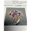 Image 5 : Natural Amethyst Emerald Cut5.77 Carat Solitaire Cluster Ring includes appraisal certificate valued