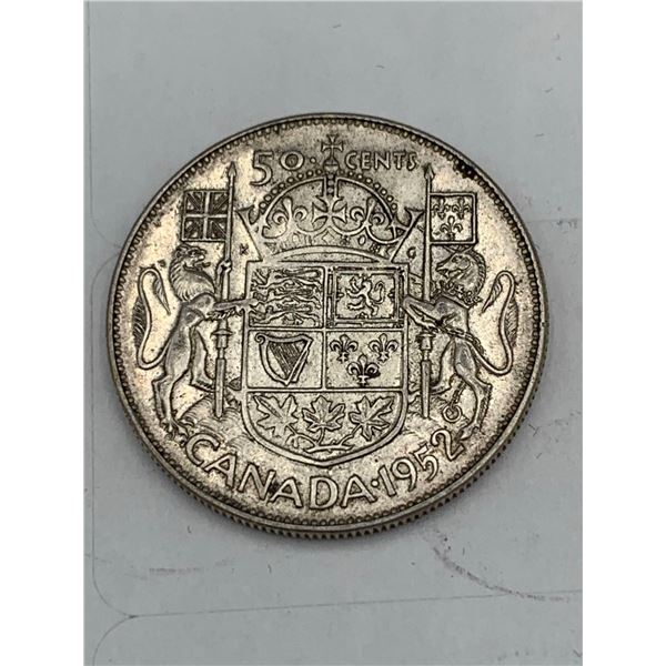 Vintage 1952 Canada King George VI Silver half Dollar