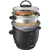 Image 1 : Oster CKSTRC61K-TECO Titanium Infused 6 Cup Rice & Grain Cooker with Steam Tray, Medium/One Size, Si