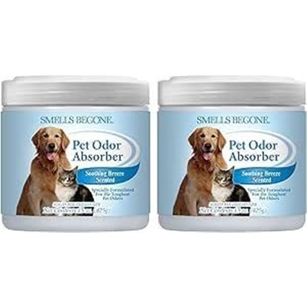 SMELLS BEGONE Air Freshener Pet Odor Absorber Gel - Made with Essential Oils - Absorbs & Eliminates 
