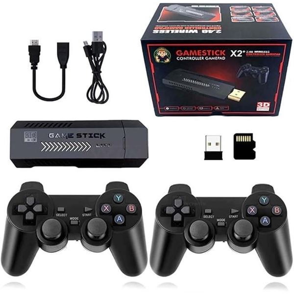 Retro Games Console,X2 Plus Game Stick Retro Console Double Wireless Controller,40000+ Games,128GB