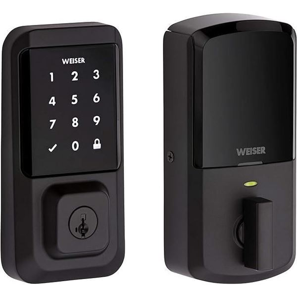 Weiser Halo Matte Black WiFi Smart Lock, Keyless Entry Door Lock, Touchscreen Keypad Door Lock, Amaz