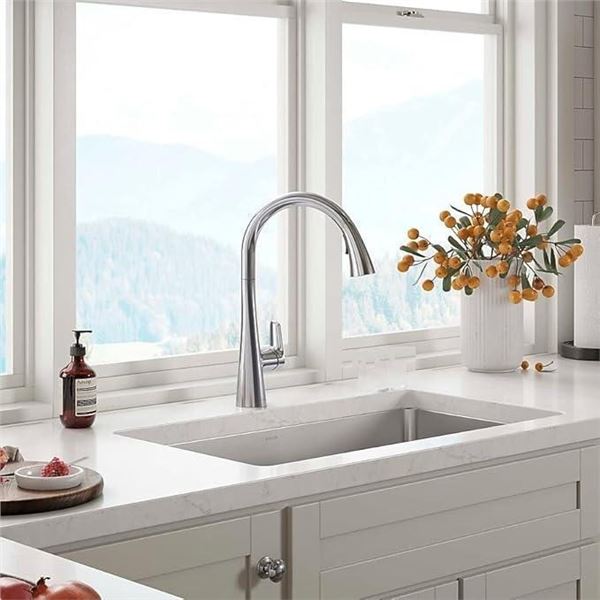 Kohler Anessia Touchless Pull-Down Kitchen Faucet with Optional Deck Plate Finish in Polished Chrome