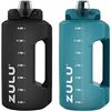 Image 1 : ZULU Half Gallon Leak-Proof Water Bottles with Hydration Tracker and Silicone Staw (1 Pack) - 2 Coun