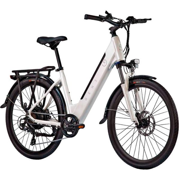 GEN3 - The Stride Step-Thru eBike w/ 45 mi Max Operating Range and 20 MPH Max Speed - White