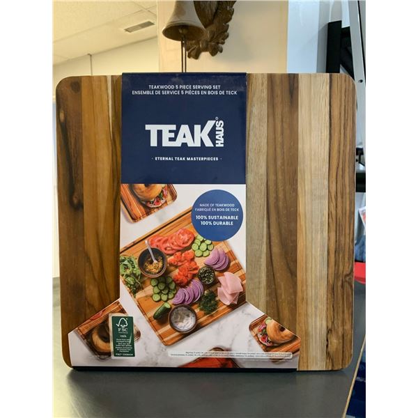 TeakHaus Teakwood 5 Piece Serving Set