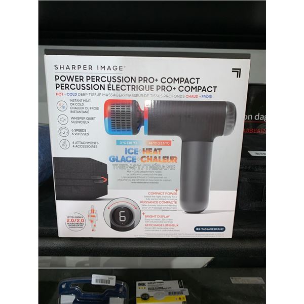 Sharper Image Power Percussion Pro+ Compact Hot + Cols Deep Tissue Massager