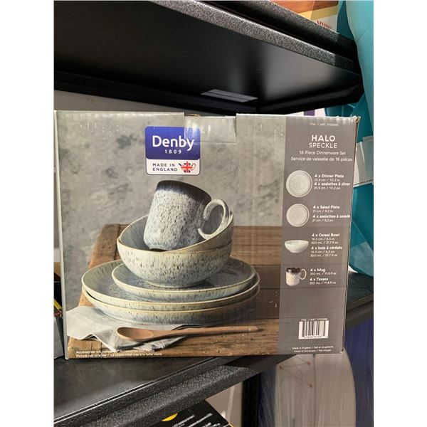 Denby Halo Speckle 16 Piece Dinnerware Set